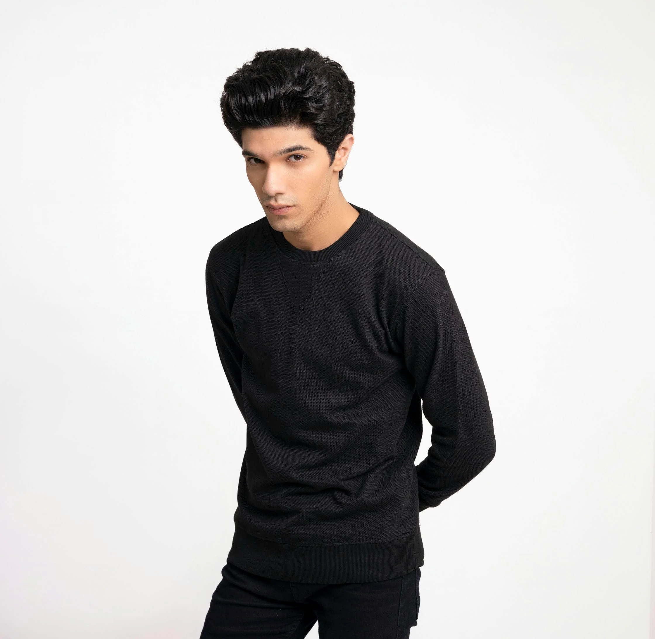 Dotted Sweat Shirt BLACK - Image 3
