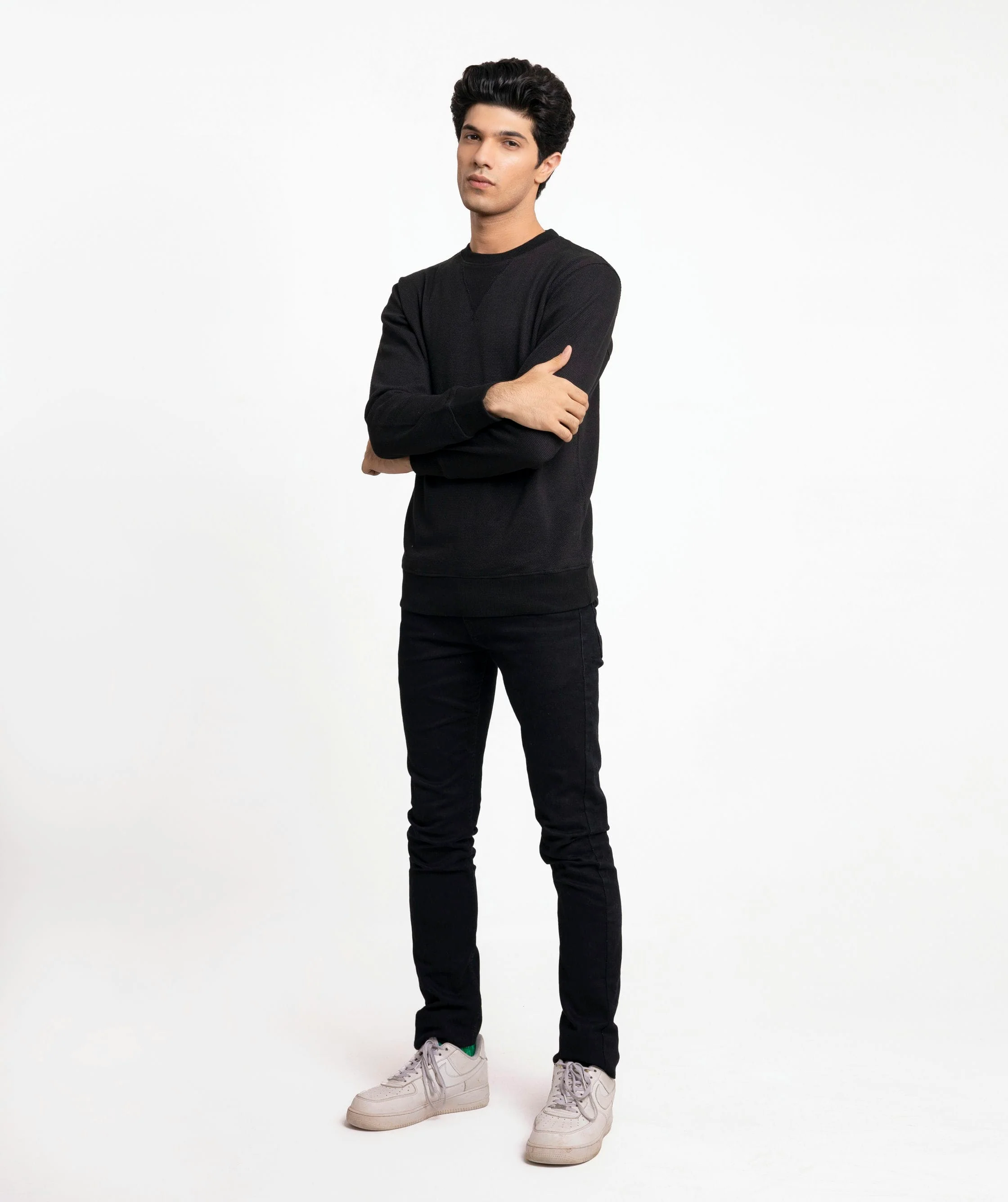 Dotted Sweat Shirt BLACK - Image 4