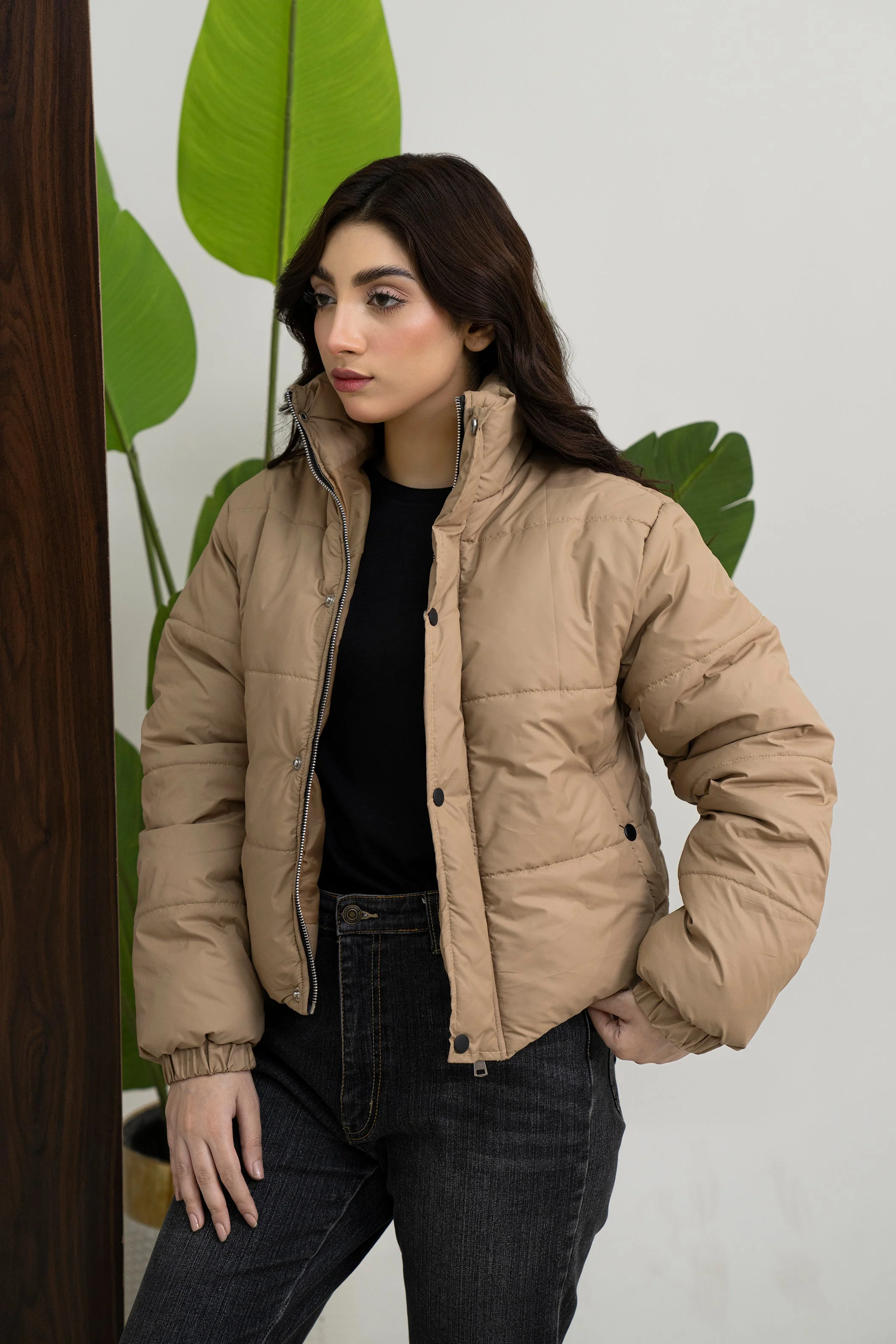 CROPPED BUTTONED PUFF JACKET - Image 4